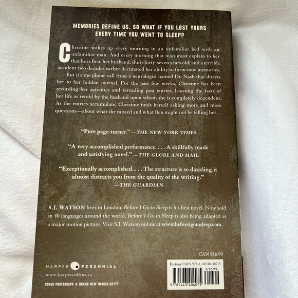 BEFORE I GO TO SLEEP BY S.J WATSON - Picture 2 of 2